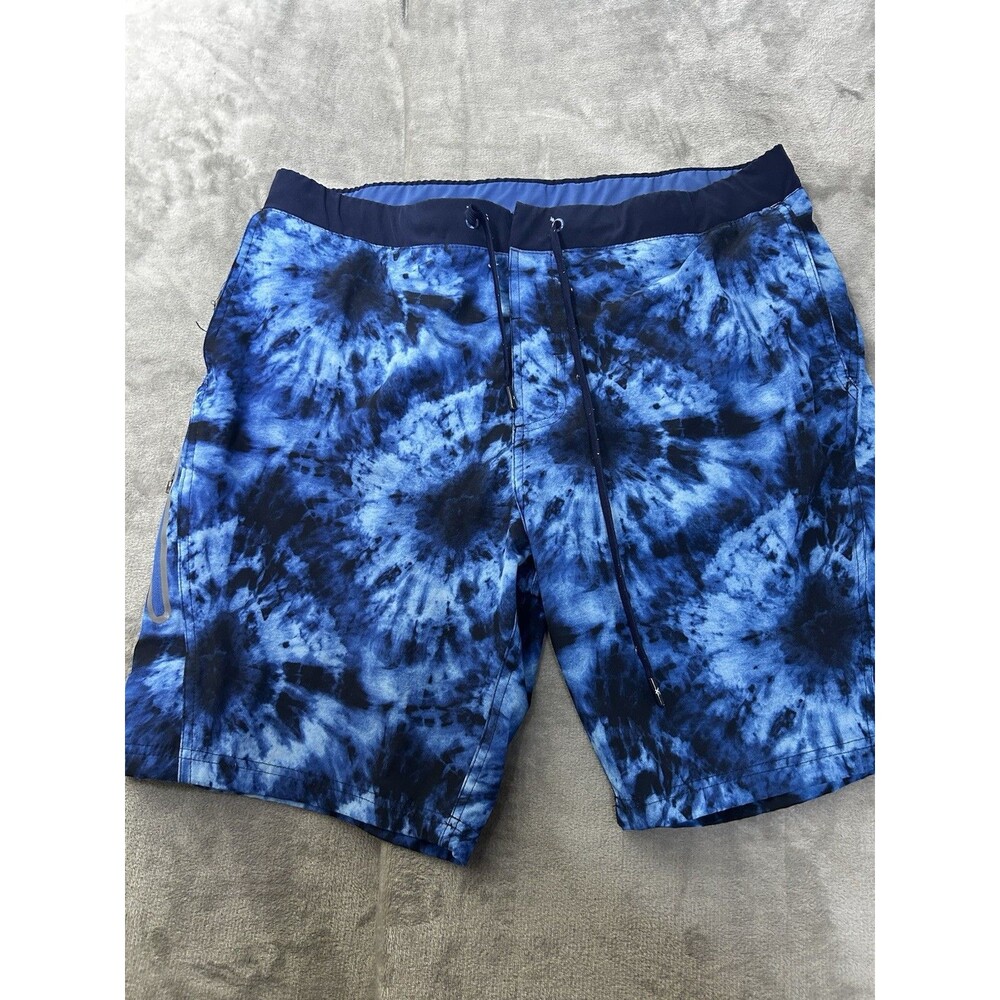 ZeroXposur Men’s Swim Trunks Size Large Blue Tie Dye Board Shorts Quick Dry